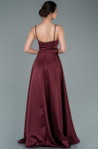 Long Burgundy Satin Prom Gown ABU2375