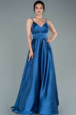 Long Indigo Satin Prom Gown ABU2375