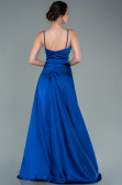 Long Sax Blue Satin Prom Gown ABU2375
