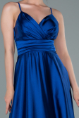 Long Sax Blue Satin Prom Gown ABU2375