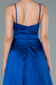 Long Sax Blue Satin Prom Gown ABU2375
