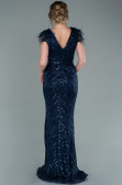 Long Navy Blue Evening Dress ABU881