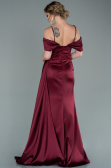 Long Burgundy Satin Evening Dress ABU2379
