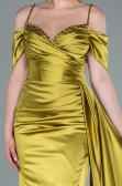 Long Pistachio Green Satin Evening Dress ABU2379
