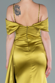 Long Pistachio Green Satin Evening Dress ABU2379