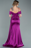Long Fuchsia Satin Evening Dress ABU2379