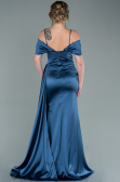 Long Indigo Satin Evening Dress ABU2379