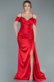 Long Red Satin Evening Dress ABU2379