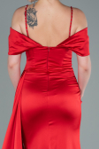 Long Red Satin Evening Dress ABU2379