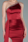 Long Burgundy Satin Evening Dress ABU2386