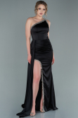Long Black Satin Evening Dress ABU2386