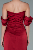 Midi Burgundy Satin Invitation Dress ABK1404