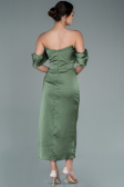 Midi Olive Drab Satin Invitation Dress ABK1404