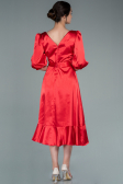 Midi Red Satin Invitation Dress ABK1409