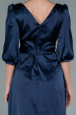 Midi Navy Blue Satin Invitation Dress ABK1409