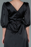 Midi Black Satin Invitation Dress ABK1409