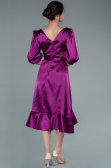 Midi Cherry Colored Satin Invitation Dress ABK1409