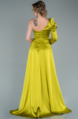 Pistachio Green Long Satin Evening Dress ABU1715