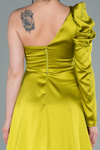 Pistachio Green Long Satin Evening Dress ABU1715