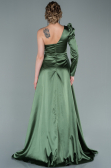 Olive Drab Long Satin Evening Dress ABU1715