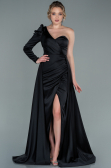 Black Long Satin Evening Dress ABU1715