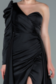 Black Long Satin Evening Dress ABU1715