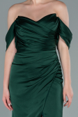 Midi Emerald Green Satin Invitation Dress ABK1404