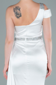 Long White Satin Evening Dress ABU2363