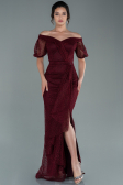 Long Burgundy Dantelle Evening Dress ABU2427