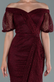 Long Burgundy Dantelle Evening Dress ABU2427