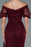Long Burgundy Dantelle Evening Dress ABU2427