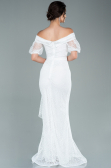 Long White Dantelle Evening Dress ABU2427