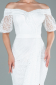 Long White Dantelle Evening Dress ABU2427