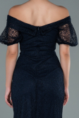 Long Navy Blue Dantelle Evening Dress ABU2427