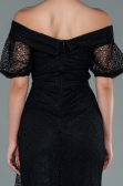 Long Black Dantelle Evening Dress ABU2427