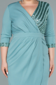 Turquoise Short Plus Size Evening Dress ABK1325