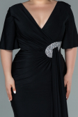 Long Black Plus Size Evening Dress ABU2441