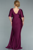 Long Cherry Colored Plus Size Evening Dress ABU2441
