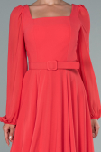 Midi Coral Chiffon Invitation Dress ABK1441