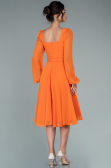 Midi Orange Chiffon Invitation Dress ABK1441