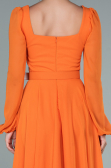 Midi Orange Chiffon Invitation Dress ABK1441
