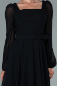 Midi Black Chiffon Invitation Dress ABK1441