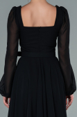 Midi Black Chiffon Invitation Dress ABK1441