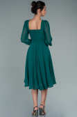 Midi Emerald Green Chiffon Invitation Dress ABK1441