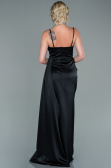 Long Black Satin Evening Dress ABU2477