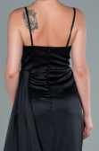 Long Black Satin Evening Dress ABU2477