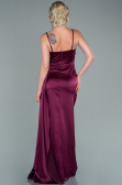 Long Cherry Colored Satin Evening Dress ABU2477