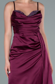 Long Cherry Colored Satin Evening Dress ABU2477