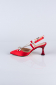 Red Satin Evening Shoe AB1084