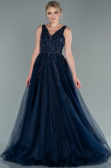 Long Navy Blue Evening Dress ABU2107
